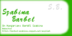 szabina barbel business card
