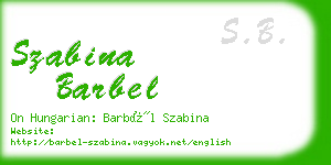szabina barbel business card
